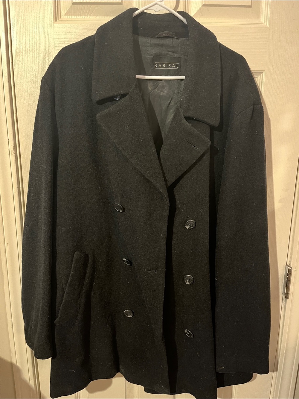Barisal Black Double-Breasted Pea Coat